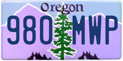 OR license plate 980MWP