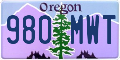 OR license plate 980MWT