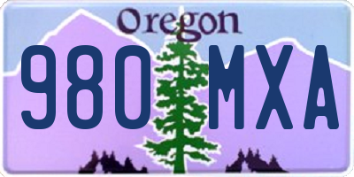 OR license plate 980MXA