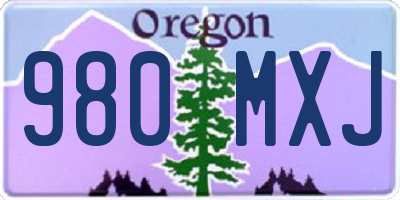 OR license plate 980MXJ