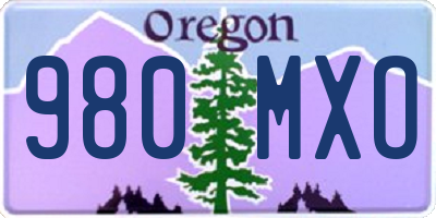 OR license plate 980MXO