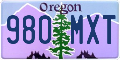 OR license plate 980MXT