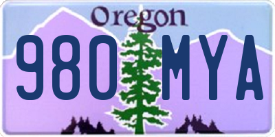 OR license plate 980MYA