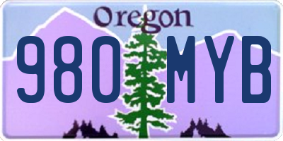 OR license plate 980MYB