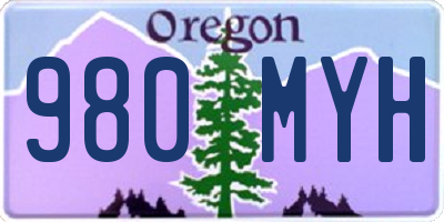 OR license plate 980MYH
