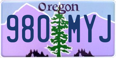 OR license plate 980MYJ