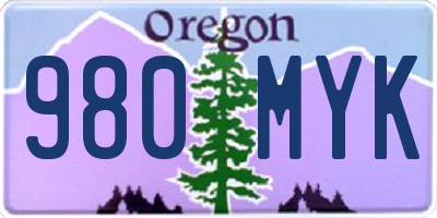 OR license plate 980MYK