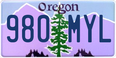 OR license plate 980MYL
