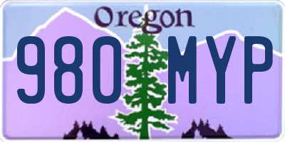 OR license plate 980MYP