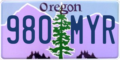 OR license plate 980MYR