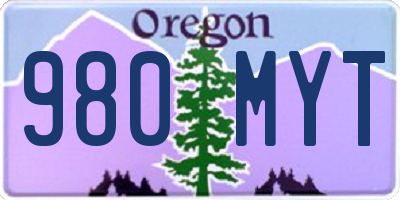 OR license plate 980MYT