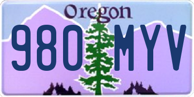 OR license plate 980MYV