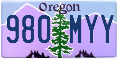 OR license plate 980MYY