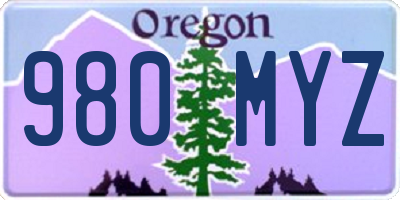 OR license plate 980MYZ