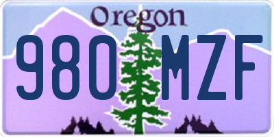 OR license plate 980MZF