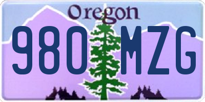 OR license plate 980MZG