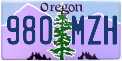 OR license plate 980MZH