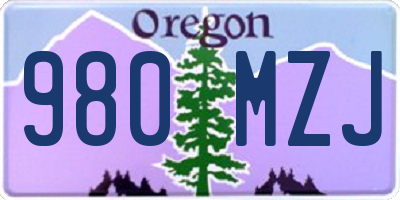 OR license plate 980MZJ
