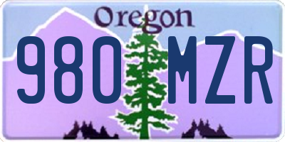 OR license plate 980MZR