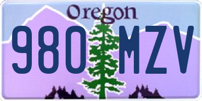 OR license plate 980MZV