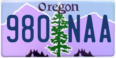 OR license plate 980NAA