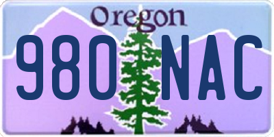 OR license plate 980NAC