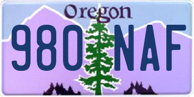 OR license plate 980NAF
