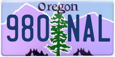 OR license plate 980NAL