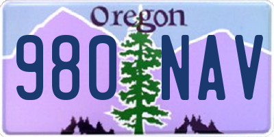 OR license plate 980NAV