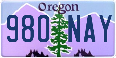 OR license plate 980NAY