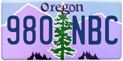 OR license plate 980NBC