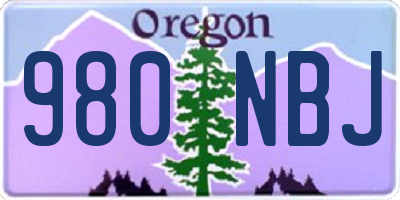 OR license plate 980NBJ