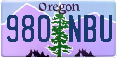 OR license plate 980NBU