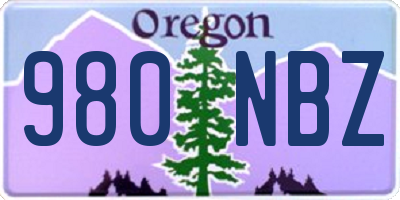 OR license plate 980NBZ