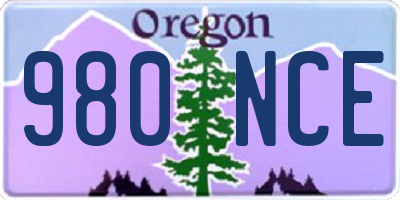 OR license plate 980NCE