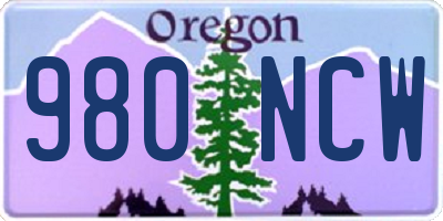 OR license plate 980NCW