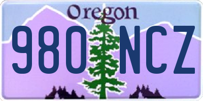 OR license plate 980NCZ