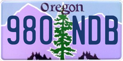 OR license plate 980NDB