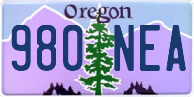 OR license plate 980NEA