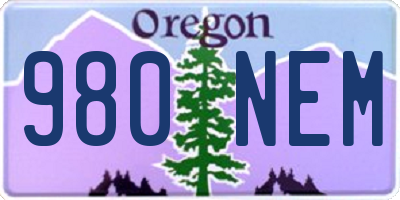 OR license plate 980NEM