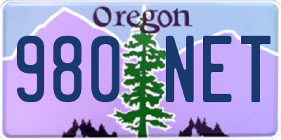 OR license plate 980NET