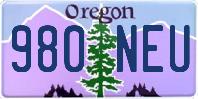 OR license plate 980NEU