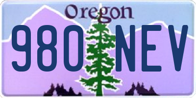 OR license plate 980NEV