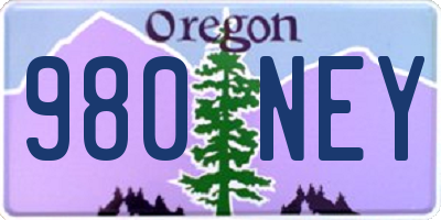 OR license plate 980NEY