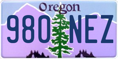 OR license plate 980NEZ