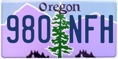 OR license plate 980NFH