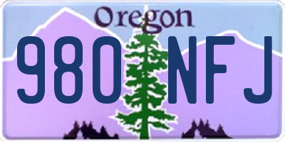 OR license plate 980NFJ