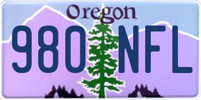 OR license plate 980NFL