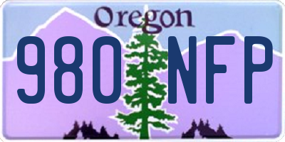 OR license plate 980NFP