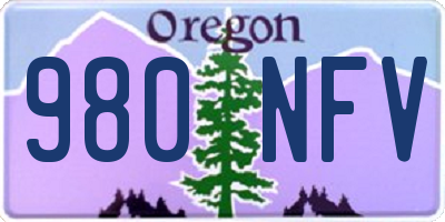OR license plate 980NFV